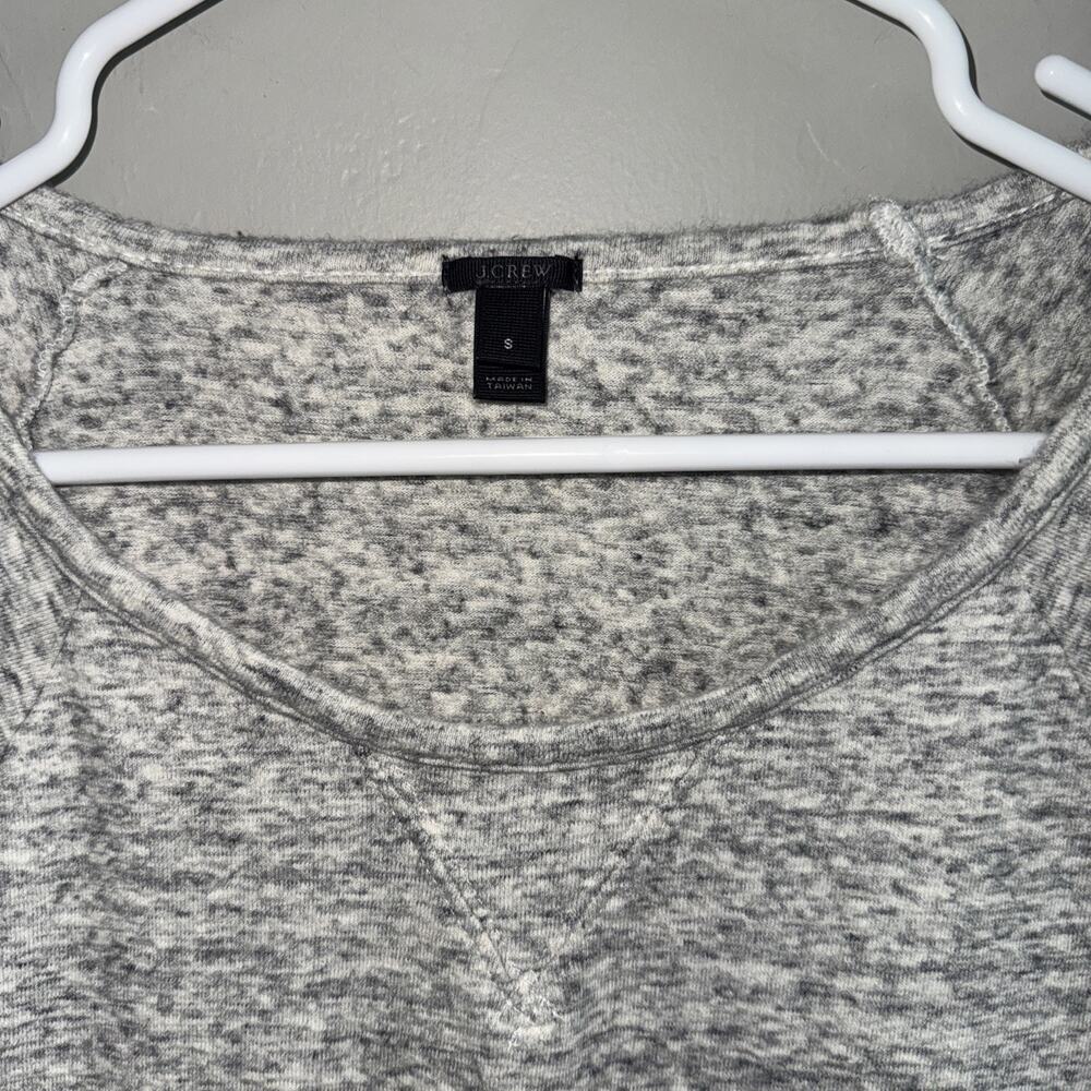 J. Crew Woman’s Gray Cotton Terry Sweater Crewneck 3/4 Sleeve Sz S Style 58284 - Picture 2 of 6